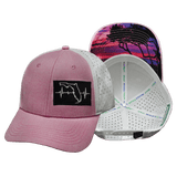 Florida Hat, Low Profile, Ponytail, Snapback Hat, Pink, White, Mens Hat, Womens Hat, Main Picture 