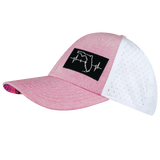 Florida Hat - Low Profile - Ponytail - Pink / White - Laser Mesh