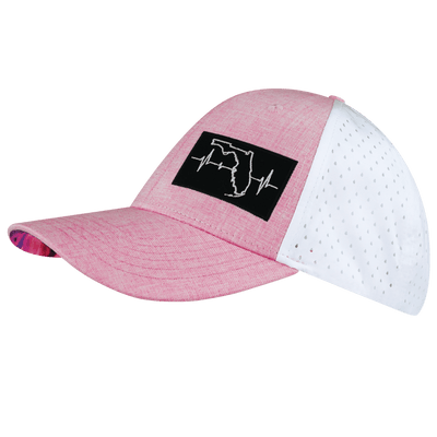 Florida Hat, Low Profile, Snapback Hat, Pink, White, Mens Hat, Womens Hat, Side Picture 