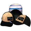 Florida Hat - Low Profile - Cork - Black - Trucker Mesh