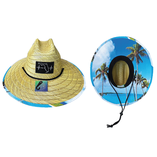 Florida Straw, Sun Hat, Palms, Mens Straw Hat, Womens Straw Hat, Main Picture