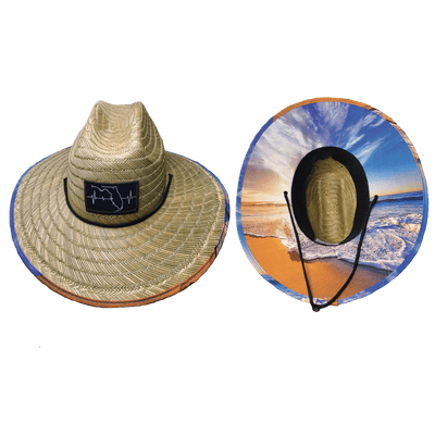 Florida Straw, Sun Hat, Sunset, Mens Straw Hat, Womens Straw Hat, Main Picture