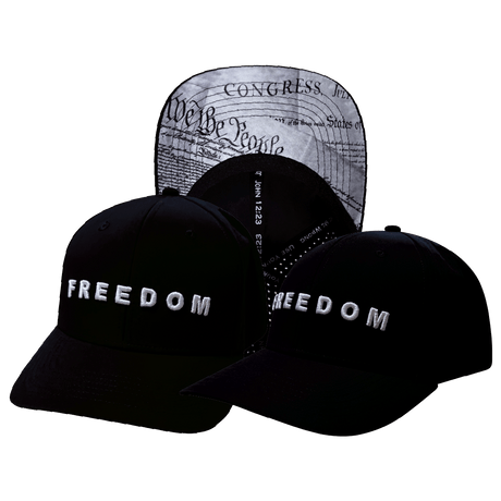 Freedom Hat, Baseball Hat Fit, Snapback Hat, Black, Mens Hat, Womens Hat, Main Picture