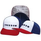 Freedom Hat, Baseball Hat Fit, Snapback Hat, Dark Red, White, Navy, Mens Hat, Womens Hat, Main Picture
