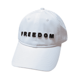 Freedom Hat, Dad Hat, Snapback Hat, White, Mens Hat, Womens Hat, Front Picture