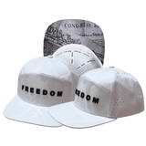 Freedom Hat, Flat Bill, Snapback Hat, White Camo, Mens Hat, Womens Hat, Main Picture