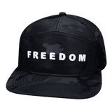 Freedom Hat, Flat Bill, Snapback Hat, Black Camo, Mens Hat, Womens Hat, Front Picture