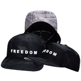 Freedom Hat, Flat Bill, Snapback Hat, Black Camo, Mens Hat, Womens Hat, Main Picture