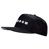Freedom Hat, Flat Bill, Snapback Hat, Black Camo, Mens Hat, Womens Hat, Side Picture