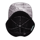 Freedom Hat, Flat Bill, Snapback Hat, Black, Dark Red, White, Mens Hat, Womens Hat, Underbill Picture