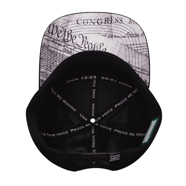Freedom Hat, Flat Bill, Snapback Hat, Black, Dark Red, White, Mens Hat, Womens Hat, Underbill Picture