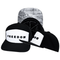 FREEDOM Hat - Flat Bill - Black / White  - Laser Mesh