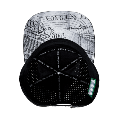 Freedom Hat, Flat Bill, Snapback Hat, Black, White, Mens Hat, Womens Hat, Underbill Picture