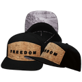FREEDOM Hat - Flat Bill - Cork - Black - Laser Mesh