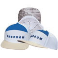 FREEDOM Hat - Flat Bill - Cream / White / Blue - Laser Mesh