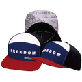 FREEDOM Hat - Flat Bill - Dark Red / Navy / White / Black - Laser Mesh