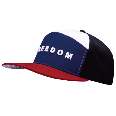 Freedom Hat, Flat Bill, Snapback Hat, Dark Red, Navy, White, Black,  Mens Hat, Womens Hat, Side Picture