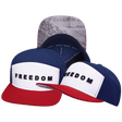 Freedom Hat, Flat Bill, Snapback Hat, Dark Red, White, Navy, Mens Hat, Womens Hat, Main Picture
