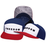 Freedom Hat, Flat Bill, Snapback Hat, Dark Red, White, Navy, Mens Hat, Womens Hat, Main Picture