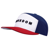 Freedom Hat, Flat Bill, Snapback Hat, Dark Red, White, Navy, Mens Hat, Womens Hat, Side Picture
