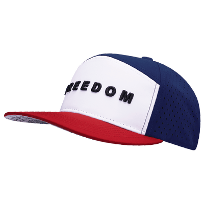 Freedom Hat, Flat Bill, Snapback Hat, Dark Red, White, Navy, Mens Hat, Womens Hat, Side Picture