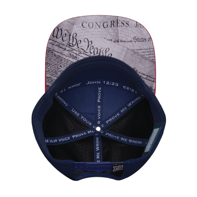 Freedom Hat, Flat Bill, Snapback Hat, Dark Red, White, Navy, Mens Hat, Womens Hat, Underbill Picture