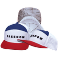 FREEDOM Hat - Flat Bill - Dark Red / White / Navy / White - Laser Mesh