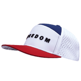 Freedom Hat, Flat Bill, Snapback Hat, Dark Red, White, Navy, White, Mens Hat, Womens Hat, Side Picture
