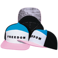FREEDOM Hat - Flat Bill - Light Pink / White / Blue / Black - Laser Mesh