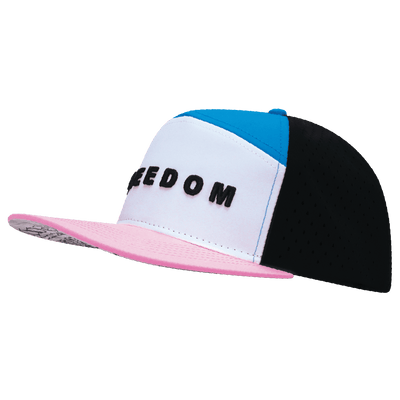 Freedom Hat, Flat Bill, Snapback Hat, Light Pink, White, Blue, Black, Mens Hat, Womens Hat, Side Picture