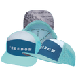 Freedom Hat, Flat Bill, Snapback Hat, Mint, Slate Blue, White, Mens Hat, Womens Hat, Main Picture