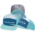 FREEDOM Hat - Flat Bill - Mint / Slate Blue / White - Laser Mesh