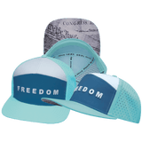 Freedom Hat, Flat Bill, Snapback Hat, Mint, Slate Blue, White, Mens Hat, Womens Hat, Main Picture