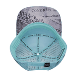 Freedom Hat, Flat Bill, Snapback Hat, Mint, Slate Blue, White, Mens Hat, Womens Hat, Underbill Picture
