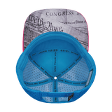 Freedom Hat, Flat Bill, Snapback Hat, Neon Pink, White, Neon Blue, Slate Blue, Mens Hat, Womens Hat, Underbill Picture