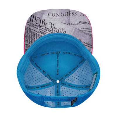 Freedom Hat, Flat Bill, Snapback Hat, Neon Pink, White, Neon Blue, Slate Blue, Mens Hat, Womens Hat, Underbill Picture
