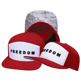 Freedom Hat, Flat Bill, Snapback Hat, Red, White, Mens Hat, Womens Hat, Main Picture