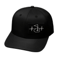 Golf Hat - Baseball Hat Fit - Black (No Photo) - Laser Mesh