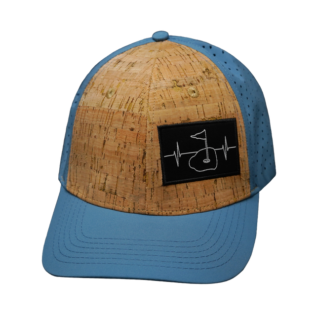 Golf Hat, Baseball Hat, Snapback Hat, Cork, Slate Blue, Mens Hat, Womens Hat, Front Picture 