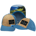 Golf Hat - Baseball Hat Fit - Cork - Slate Blue - Laser Mesh