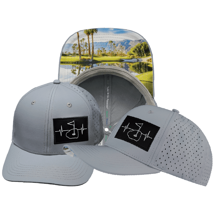 Golf Hat — Baseball Hat Fit, Gray Blue, Laser Mesh
