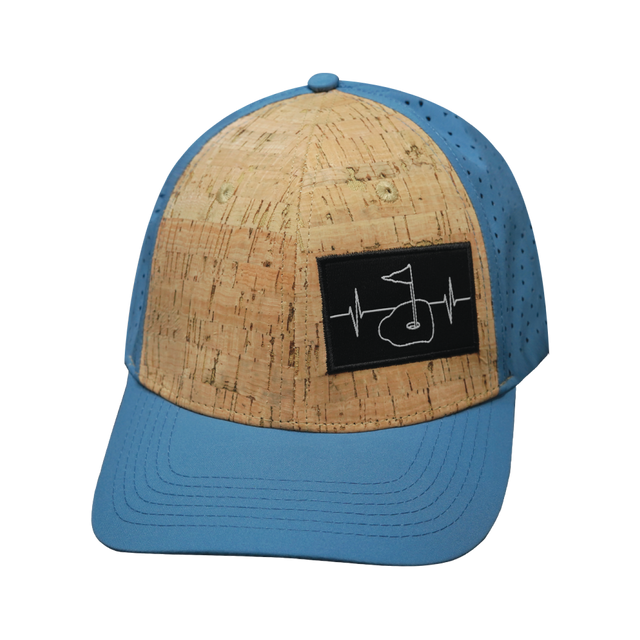Golf Hat, Baseball Hat, Snapback Hat, Cork, Slate Blue, Mens Hat, Womens Hat, Front Picture 