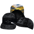 Golf Hat - Flat Bill - Black Camo - Laser Mesh