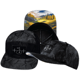 Golf Hat, Flat Bill, Snapback Hat, Black Camo, Mens Hat, Womens Hat, Main Picture