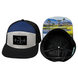 Golf Hat, Flat Bill, Snapback Hat, Black, White, Navy, Mens Hat, Womens Hat, Main Picture