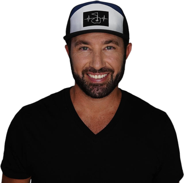 Golf Hat, Flat Bill, Snapback Hat, Black, White, Navy, Mens Hat, Womens Hat, Man In Hat Picture, No Photo