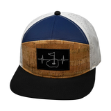 Golf Hat, Flat Bill, Snapback Hat, Cork, Black, Navy, White, Mens Hat, Womens Hat, Front Picture