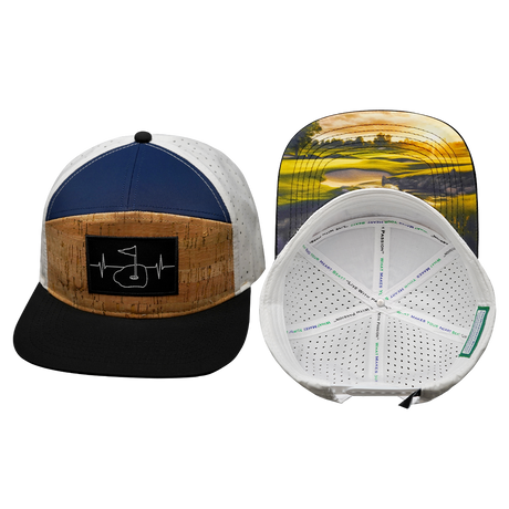 Golf Hat, Flat Bill, Snapback Hat, Cork, Black, Navy, White, Mens Hat, Womens Hat, Main Picture