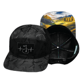 Golf Hat, Flat Bill, Snapback Hat, Black, Camo, Mens Hat, Womens Hat, Main Picture