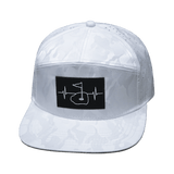 Golf Hat, Flat Bill, Snapback Hat, White Camo, Mens Hat, Womens Hat, Front Picture